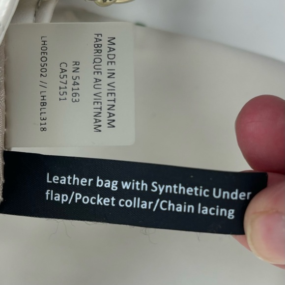 Karl Lagerfeld- Paris off-white leather bag /chain strap and mult-colored stitch - Picture 16 of 16